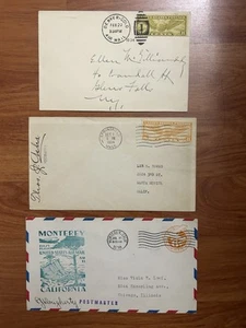 United States 1932 - 1938 On Three Old Air Mail Covers With Post Master Signed.. - Picture 1 of 2