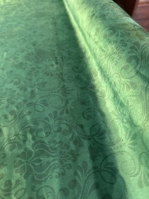 Spoonflower Emerald Green Victorian Damask Celosia Velvet Fabric 4 Yards X 54” - Image 1 of 4