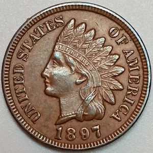 1897 Indian Head Penny- Higher Grade (Lot#1) - Picture 1 of 2