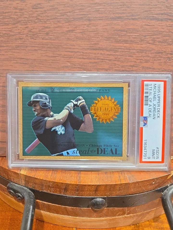 1995 Upper Deck Robo de oferta Michael Jordan Medias Blancas #SD15 Novato PSA 9 Como nuevo Foto 1 de 1