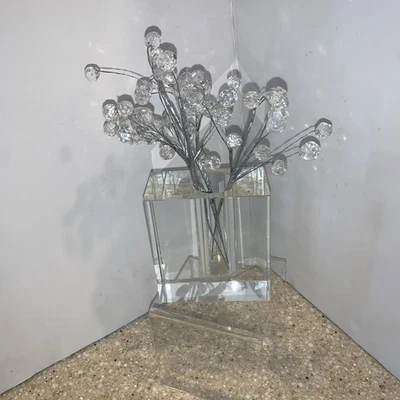 Tizo Design Clear Crystal Bud Vase Rectangular Minimalist 4.25"x4" Vtg MCM - Image 1 of 4