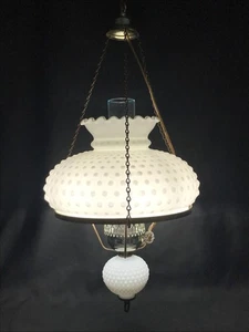 Vintage MCM Hobnail Milchglas hängende Deckenleuchte Befestigung Pendelleuchte Kronleuchter - Bild 1 von 12