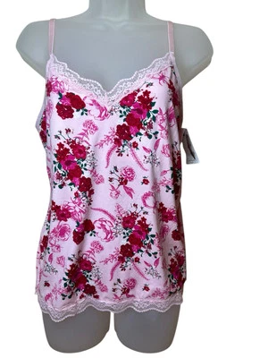 JESSICA SIMPSON Valentine’s Day Cami ONLY Pink Red Roses Sleepwear Size L - Image 1 of 4