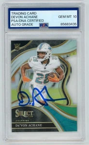 DE'VON ACHANE Dolphins Signed 2023 Select SILVER Rookie Card #274 PSA Auto 10 - Bild 1 von 2