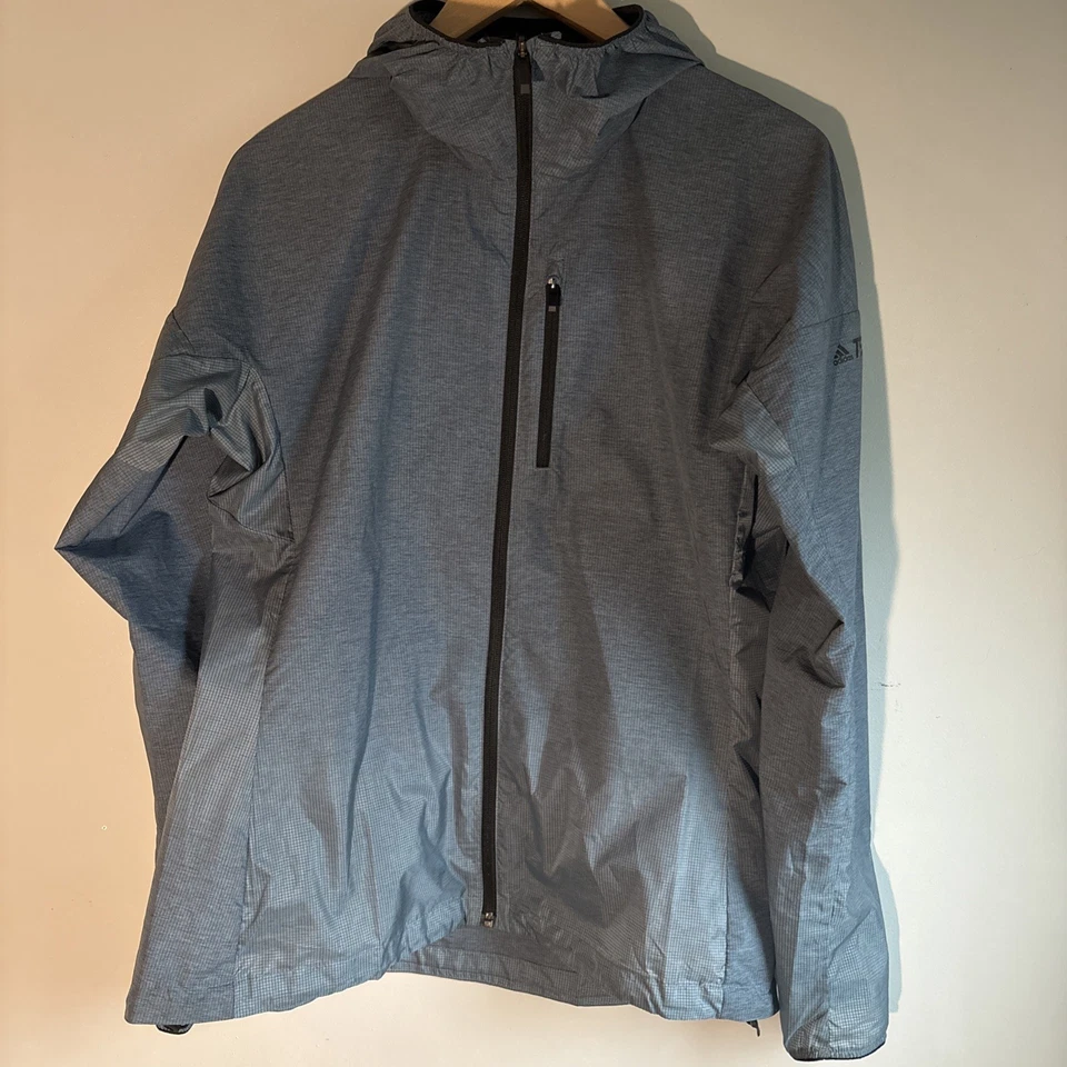 Jaqueta de corrida Adidas Terrex Agravic Windweave infantil/adolescente azul ardósia tamanho L 16/18 - Imagem 1 de 4