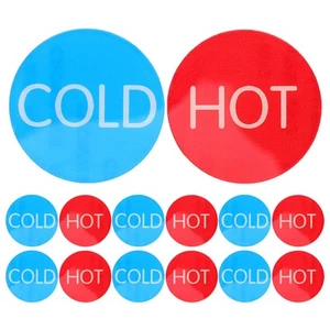 10 Pairs Faucet Sign Hot Cold Sticker Water Label Signs Stickers for Shower - Picture 1 of 12