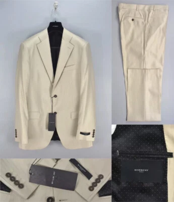 Men’s Givenchy  Wool Beige Stripes Suit Size US 52 UK 42 Waist 34" BNWT - Image 1 of 4