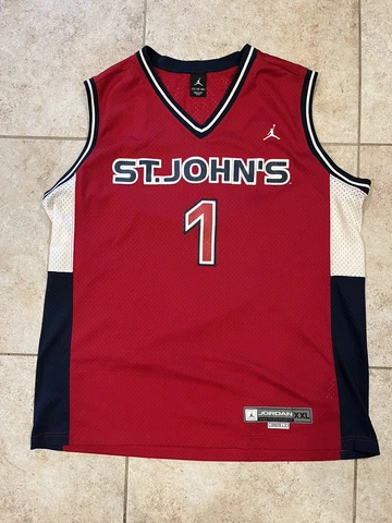 Jordan Brand St. Johns Basketball Jersey #1 Mens Size XL NY College Vintage RARE Cover