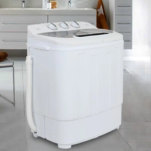 Top Load Compact Twin Tub 13lb Washing Machine Washer Spin Dryer White - Picture 1 of 24