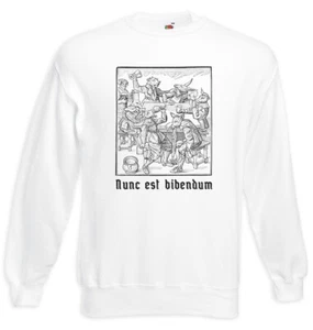 Nunc Est Bibendum Sweatshirt Pullover Medieval Party Wasted Teacher Professor - Picture 1 of 1