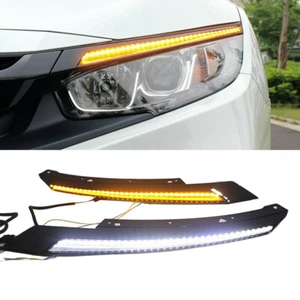 Faro antecejas LED diurno señal de giro DRL para Honda Civic 2016-2021 - Imagen 1 de 7