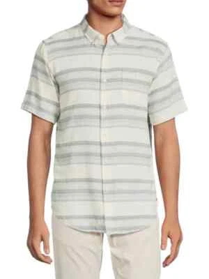 New Ezekiel Mens Short Sleeve Button Up Casual Shirt -Small - Multicolor Stripe - Image 1 of 3