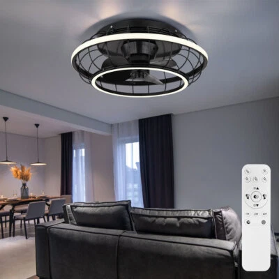 Lampada Soffitto Ventilatore da Plafoniera Telecomando Regolabile Timer LED 50cm - Immagine 1 di 4