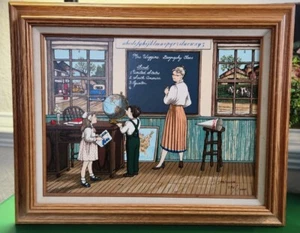 H. Hargrove Mrs Wiggins Geography Class Signed Numbered Serigraph Canvas Framed - Picture 1 of 8