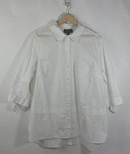 Lane Bryant Long Sleeve Button Down Shirt Women's Sz 14/16 White - Picture 1 of 10