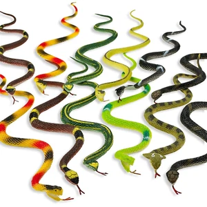 Kicko 12 Pack of 14 Inch Assorted Rubber Toy Snake - Soft Flexible Realistic Fak - Picture 1 of 7