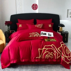 2023 Bedding Set Luxury Traditional Chinese marriage Egyptian Cotton 4pcs - Bild 1 von 22