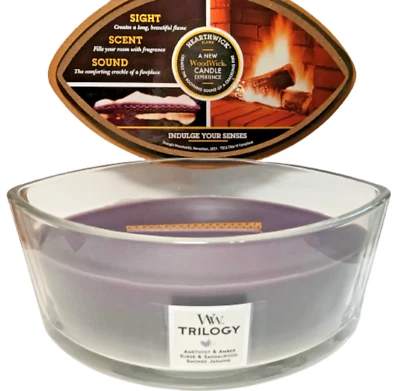 Woodwick AMETHYST SKY Triology Ellipse 16 oz Candle ~  FREE SHIP - Image 1 of 2
