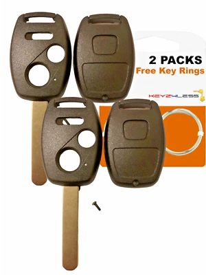 2 Para 2006 2007 2008 2009 2010 2011 2012 Honda Civic Llavero Mando a Distancia Carcasa Estuche Foto 1 de 3