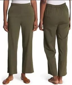 Abound Straight Leg Elastic Waist Pull On Pants Army Green Women's Small - Picture 1 of 9