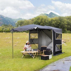 Universal SUV Camping Tent Shelter Car Sun Canopy 4 Person Japanese Black Basic - Picture 1 of 17