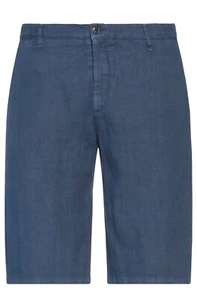 Lou-Jo Men's Navy Blue Denim Linen Casual Shorts Size US 38 EU 54 - Picture 1 of 9