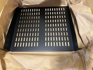 2U 19in Vented Universal Depth Shelf For Server Racks -Black  - Picture 1 of 7