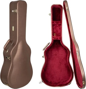 Crossrock Super Jumbo Acoustic Guitar Case for Gibson SJ-200 | Chocolate Brown - Picture 1 of 6