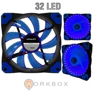 VENTOLA FUN PER CASE GAMING GAMMEC 12 CM 32 LED BLU FG32BL 9 PALE LUMINOSA - Foto 1 di 1