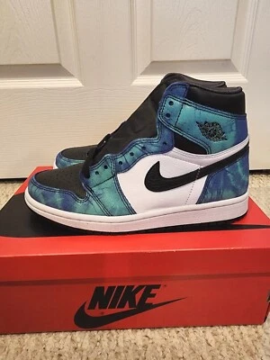 W Air Jordan 1 Retro High OG Tie Dye Aurora Green CD0461-100 Sz 7 Brand New - Image 1 of 4