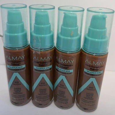 Almay Clear Complexion Makeup Foundation 910 Mocha Salicylic Acid-4pack - Image 1 of 2