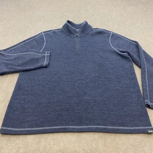 Eddie Bauer Sweater Mens XL Blue Quarter Zip Pullover Knit Outdoor Golf Office - Picture 1 of 12