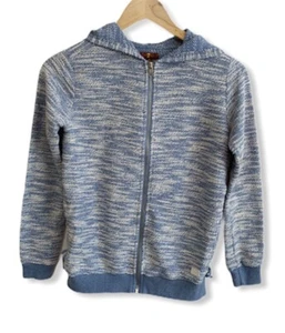 7 for all Mankind Pink Girls Sweater ZIP Up Hoodie XL Lace up side accents -J - Picture 1 of 7