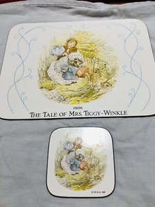 BEATRIX POTTER Childs Placemat and Coaster Mrs Tiggy Winkle - Picture 1 of 1