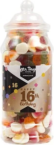 Happy 16th Birthday Sweet Gift Jar Jelly Mix Sweets Medium or Large Mr Beez - Picture 1 of 3