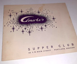Carpeta de fotos de recuerdo de colección Amato's Supper Club años 40 Portland, O Broadway Theater - Imagen 1 de 3