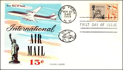 Scott C58 - 15 Cents Liberty Fluegel FDC Unaddressed Planty C58-6 - Image 1 of 2