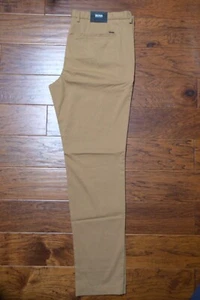 Hugo Boss Mens Kaito Travel Slim Fit Stretch Cotton Med Beige Chino Pants 56 40R - Picture 1 of 11