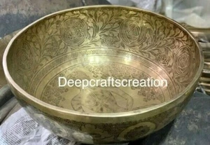 16” Buddhist Chakra Singing Bowl, hand made in Nepal-used For Meditation, yoga - Picture 1 of 4