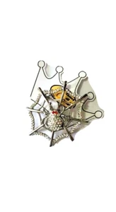 SPILLA DONNA RAGNO RAGNATELA COLOR.ARGENTO in metallo 5CM RAGAZZA - Foto 1 di 1