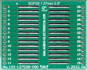 SO28, SOJ28, SOP28, SOIC28 1.27mm à DIP 0.9" (1.27mm éping.raster) [FR] - Picture 1 of 1