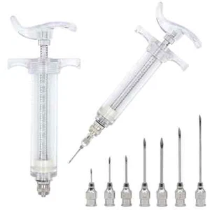 New Transparent Syringe Adjustable Dose Vaccine Injection Stainless Steel Needle - Picture 1 of 18