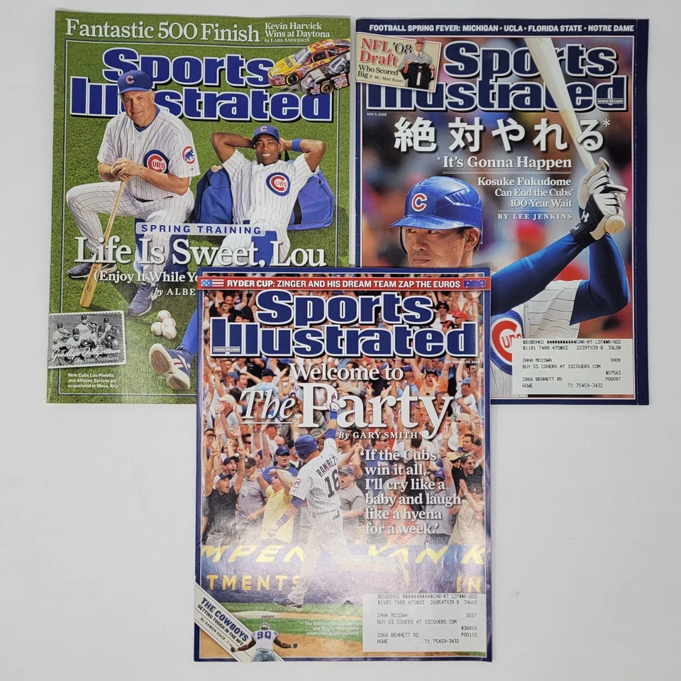 Lot of (3) 2007-08 Chicago Cubs Sports Illustrated - MLB, Soriano, Fukudome - Image 1 of 4