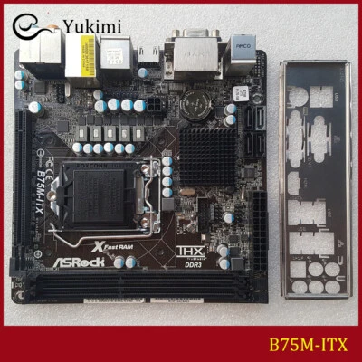 FÜR ASROCK B75M-ITX 16GB LGA 1155 DVI HDMI VGA Mini-ITX Mainboard Test OK - Bild 1 von 2