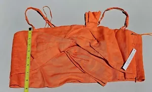 NEW W/ TAGS House of Harlow 1960 100% Linen Orange Cropped Top Women's Size L - Picture 1 of 6