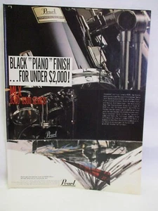 Pearl MLX 8500 8300 Negro Piano Acabado Batería Rockman X100 1985 Anuncio Impreso De Colección - Imagen 1 de 2