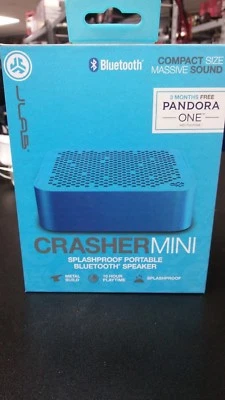 JLab Audio Crasher MINI METAL BUILD Portable SplashProof Speaker Blue - Image 1 of 3