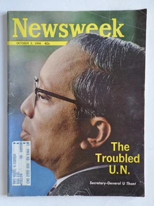NEWSWEEK magazine 1966 U THANT United Nations-WHITNEY MUSEUM AMERICAN ART-Car AD - Imagen 1 de 6