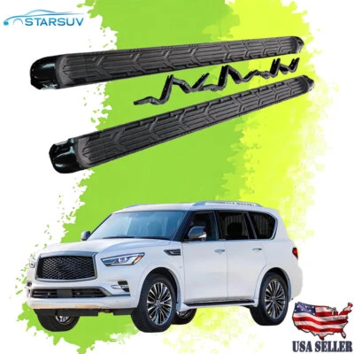 2X Running Boards Side Steps for Infiniti QX56 QX80 2011 - 2024 Nerf Bars Guard Foto 1 de 4