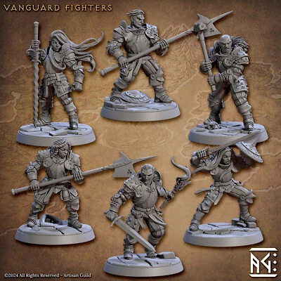 ARTISAN GUILD Vanguard Fighters D&D Miniature Wargaming 3D Printed